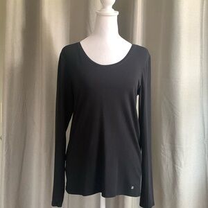 Lucky Brand Plain Black Long-sleeve Shirt Size Large